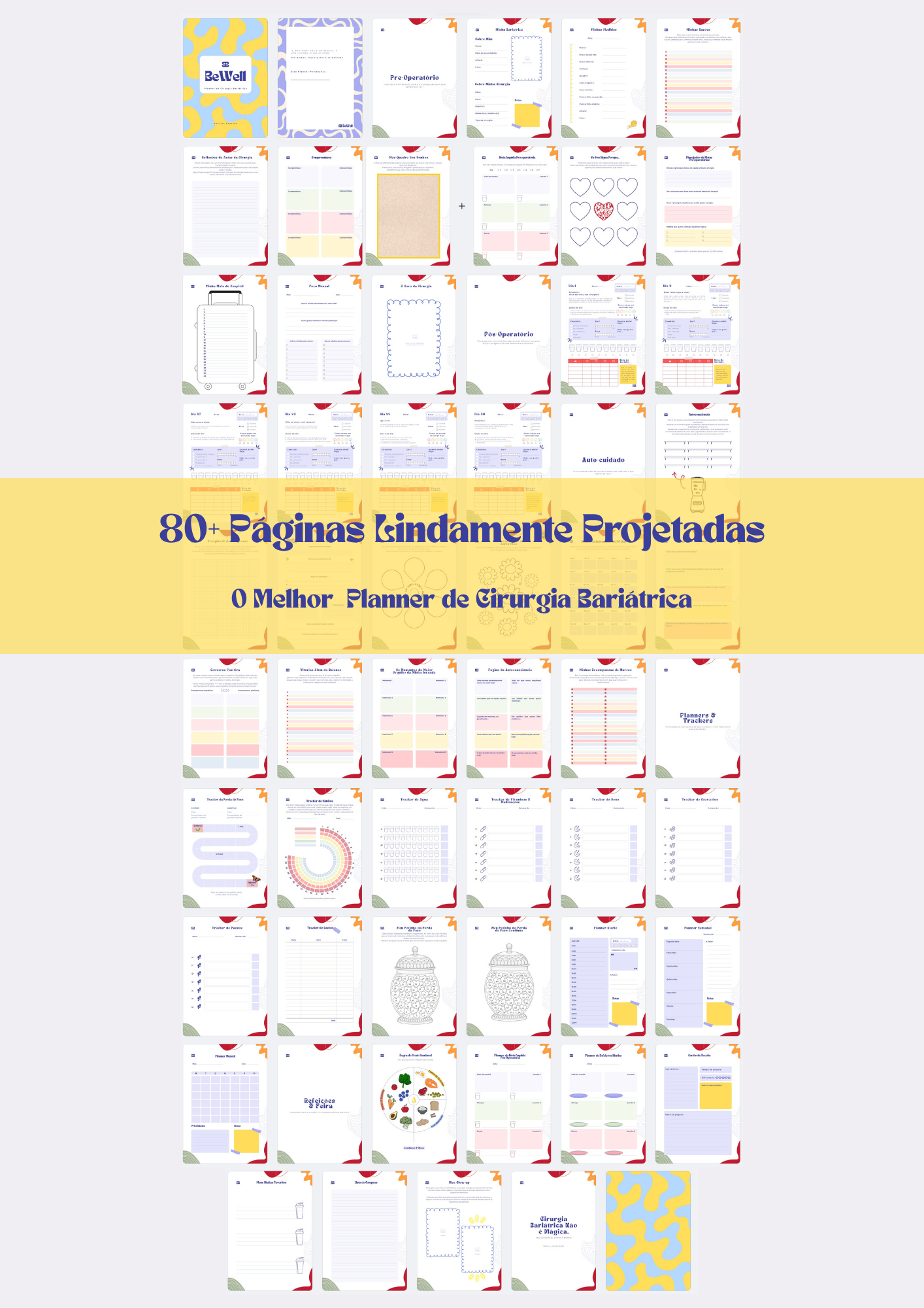 BeWell Planner da Cirurgia Bariátrica: Completo Pré e Pós-Operatório (PDF para Imprimir) Português