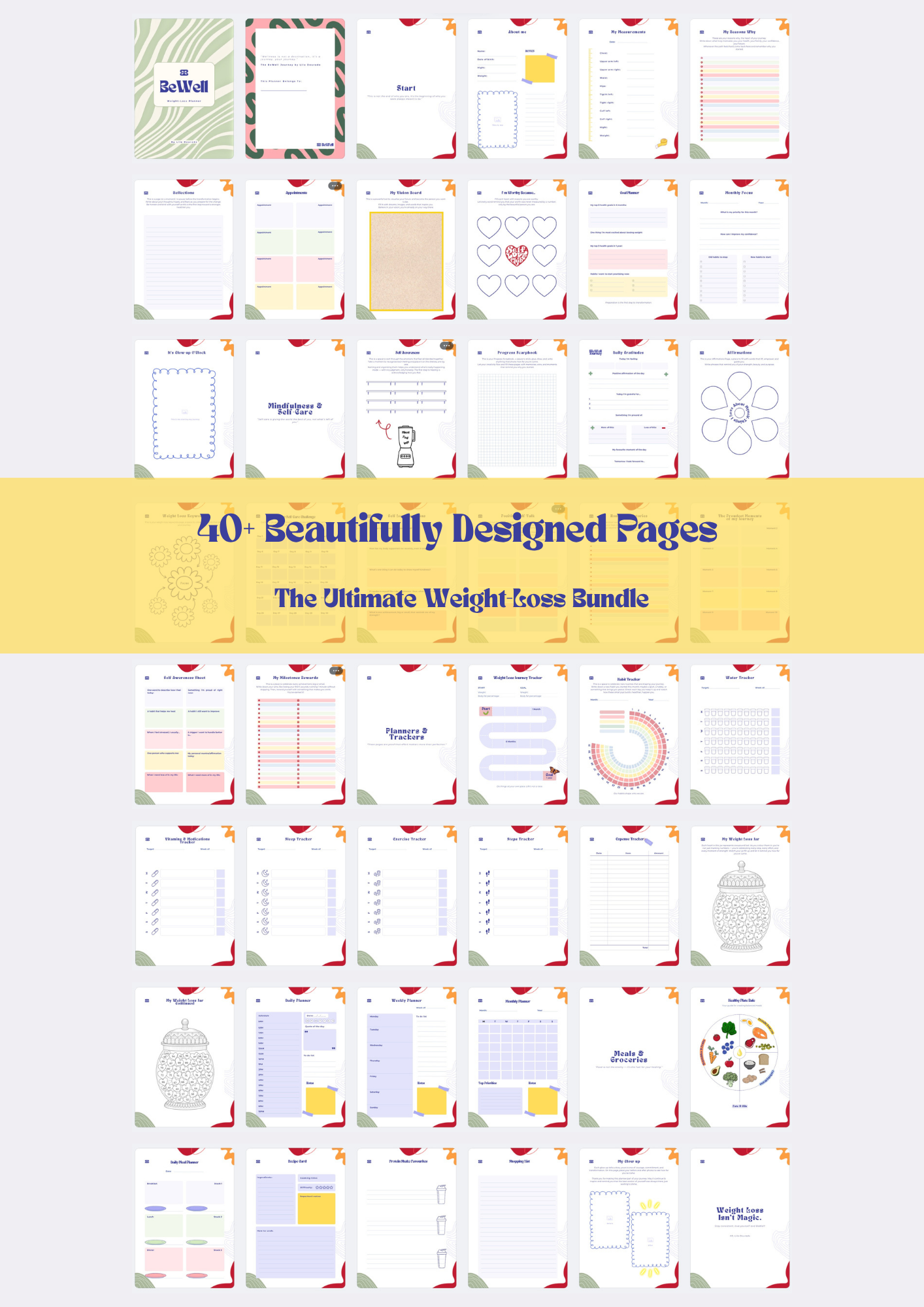 BeWell Weight-Loss Planner (Printable PDF) English