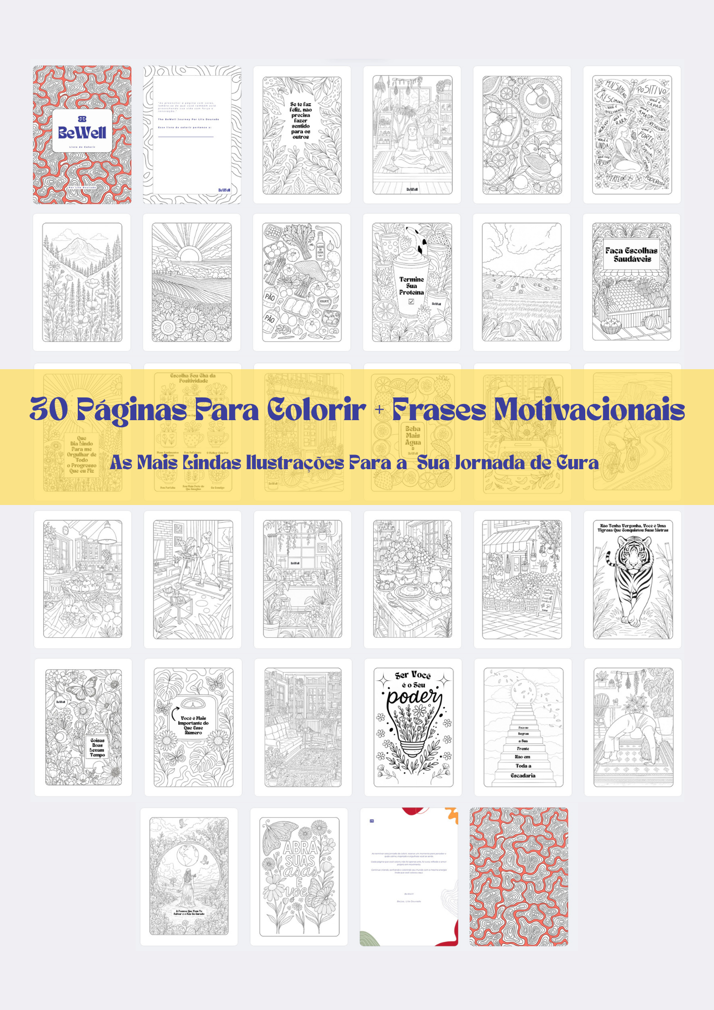 BeWell Livro de Colorir (PDF para Impressão) Português