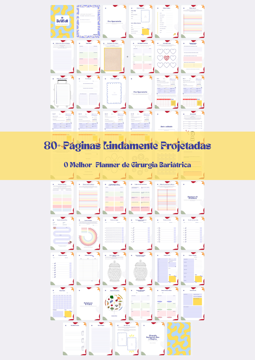 BeWell Planner da Cirurgia Bariátrica: Completo Pré e Pós-Operatório (PDF para Imprimir) Português